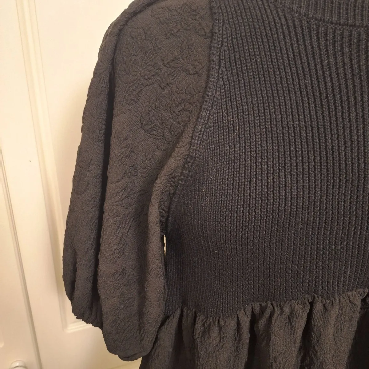 Zara Black Puff Sleeve Dress – Size M - Image 4