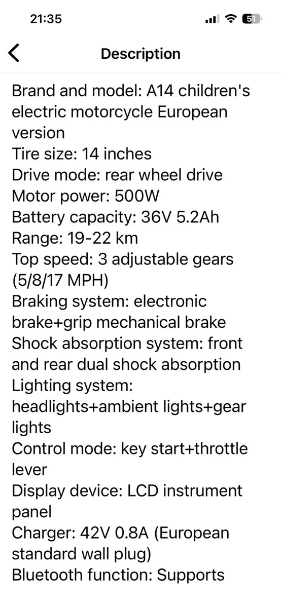 Electric Motorcycle for kids - Image 3