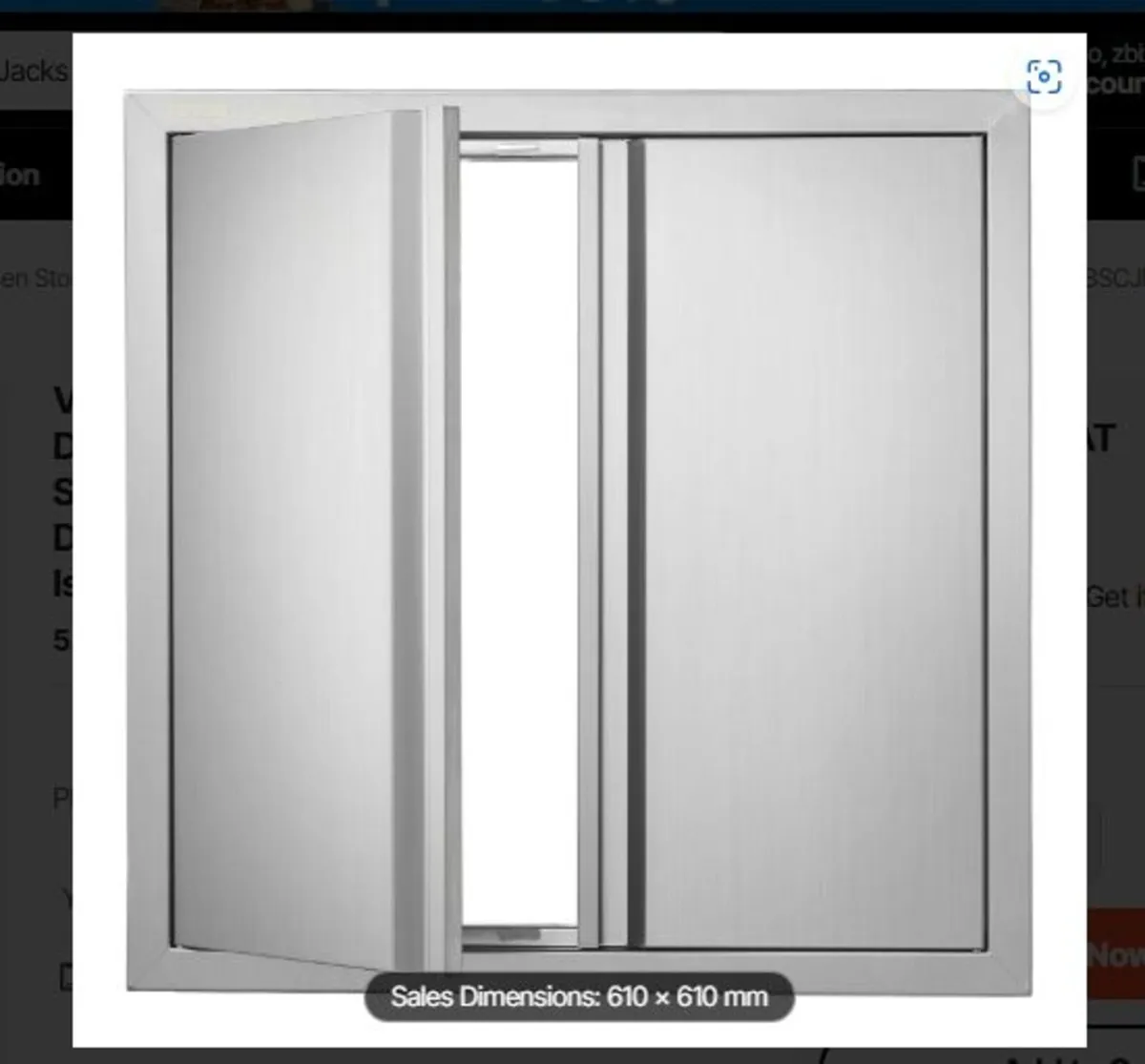 BBQ Access Door 610x610 mm Stainless Steel - Image 2