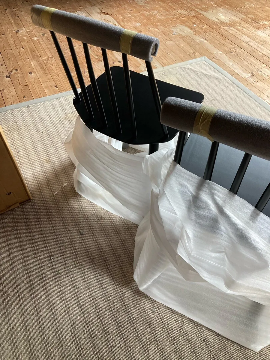 Hay black stained beech chairs new in box - Image 2