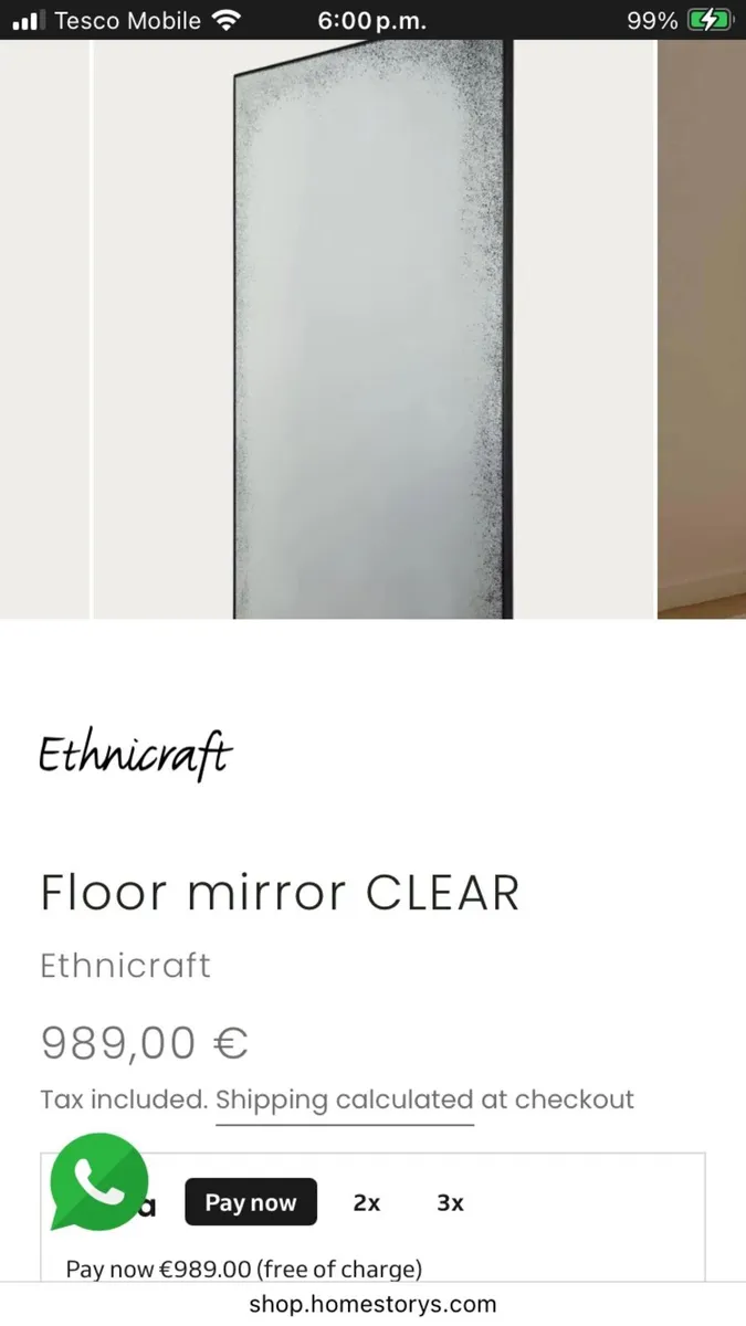 Ethnicraft clear floor mirror new in box - Image 2