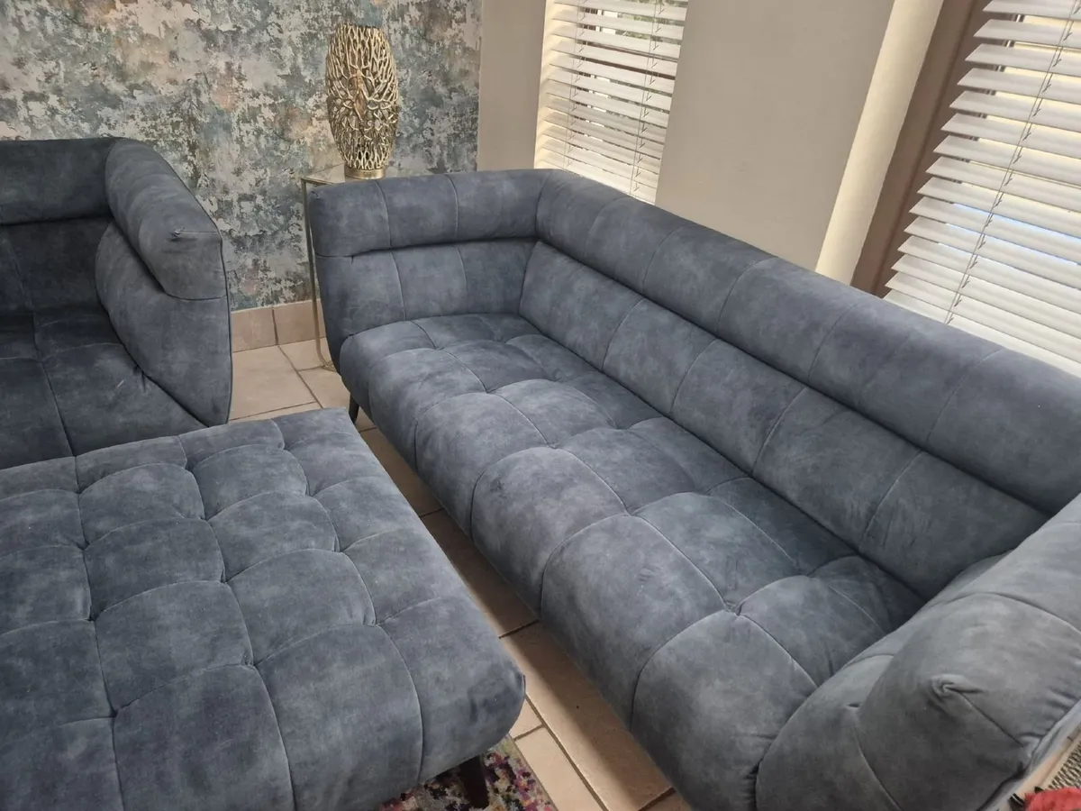 Harvey Norman Blue 2- Piece Suite and Footrest - Image 3
