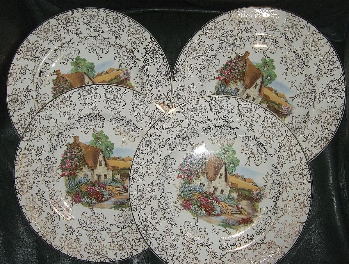Set of 4 Vintage H&K Tunstall "Homestead" Plates - Image 3