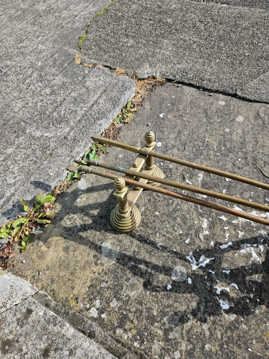 Vintage Brass Fire Irons - Image 2