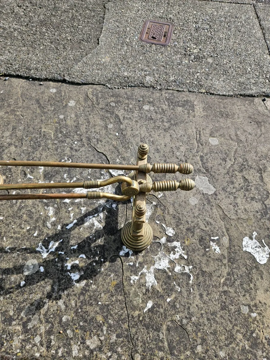 Vintage Brass Fire Irons - Image 3