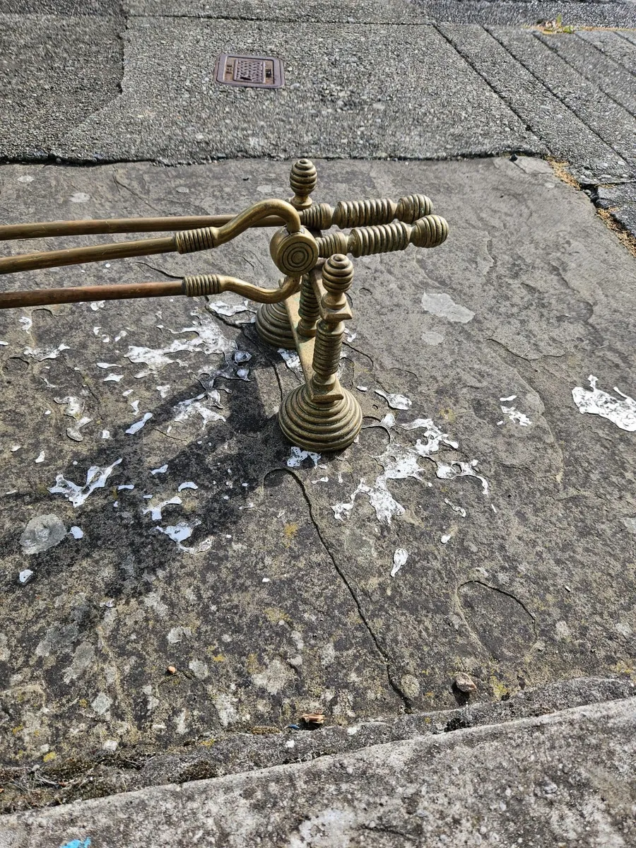 Vintage Brass Fire Irons - Image 4