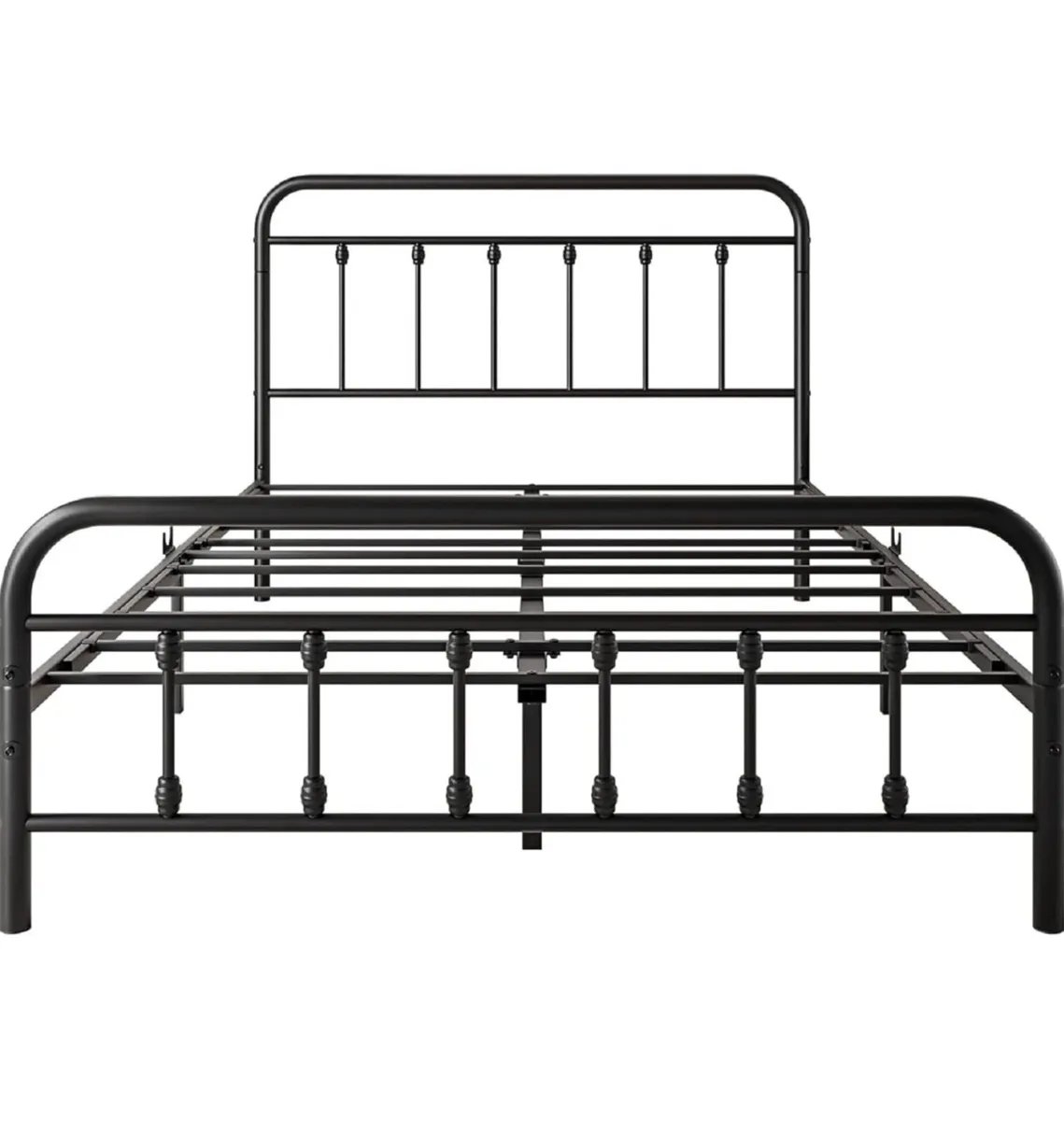 Double Bed Frame with Storage and Headboard, Metal - Image 3