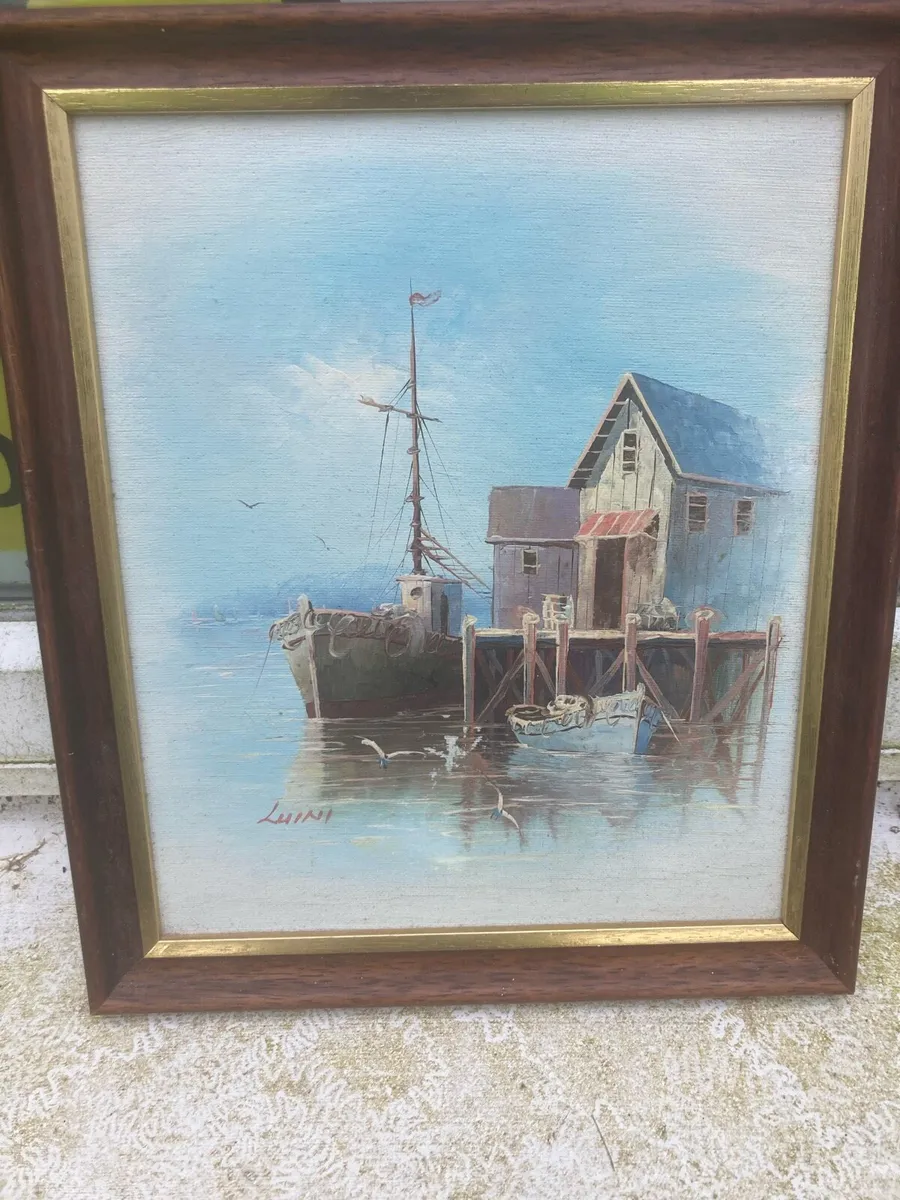 Boat painting free postage - Image 1