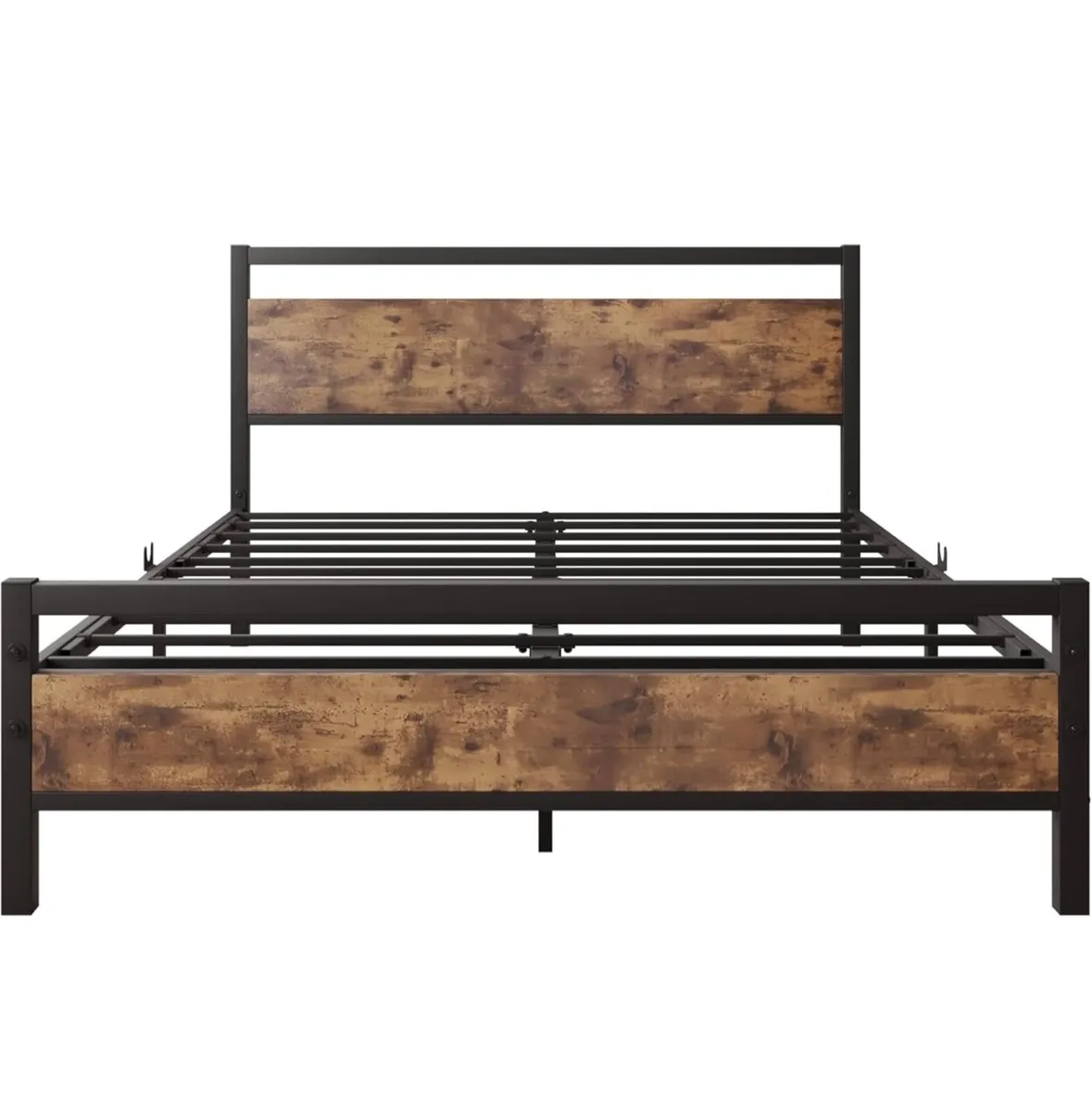 Metal Platform Bed Frame, Double Size, Black | Woo - Image 3