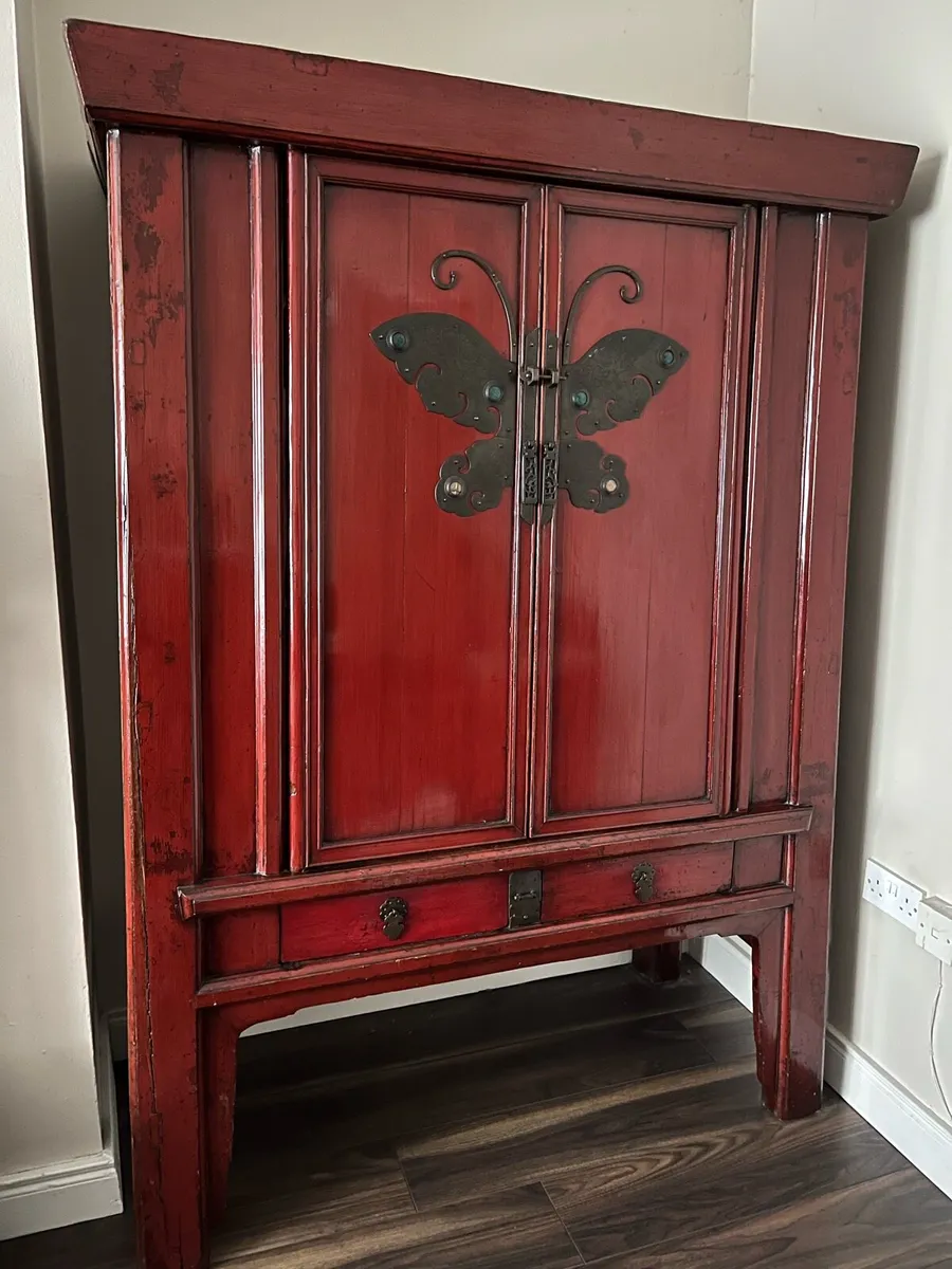 Antique Chinese Wedding Cabinet - Image 1