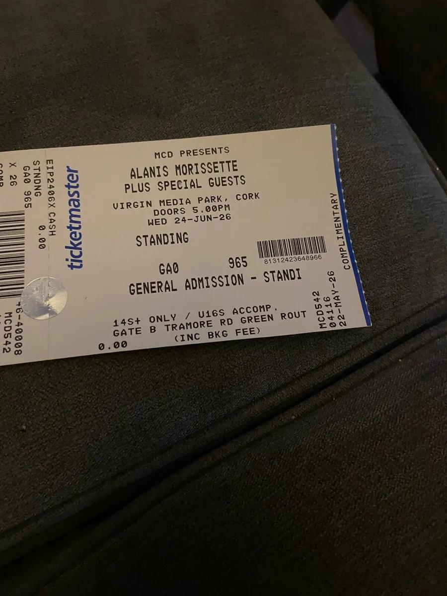 Concert tickets for Alanis Morissette tickets cork - Image 1