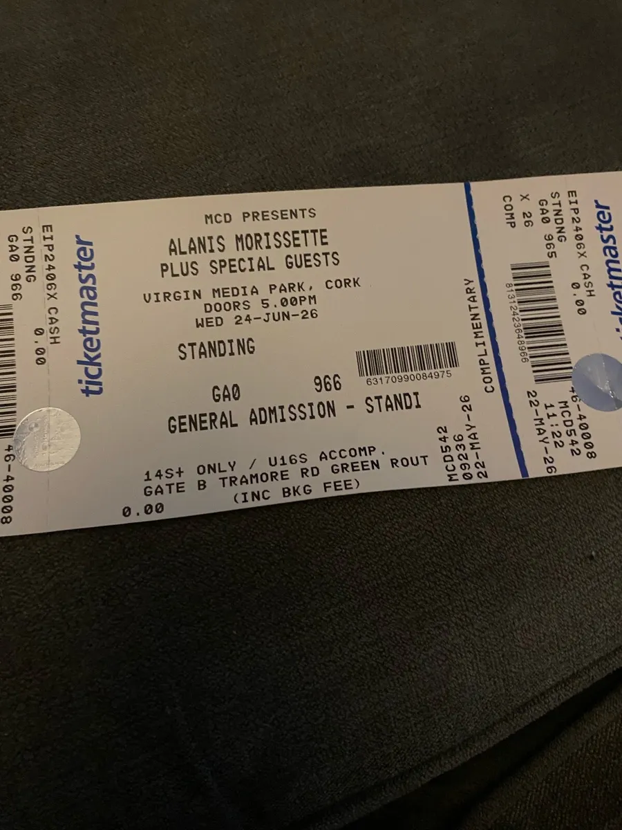 Concert tickets for Alanis Morissette tickets cork - Image 2