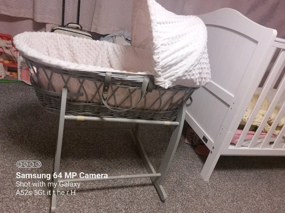 Baby Moses Basket and Toddler Cot - Image 1