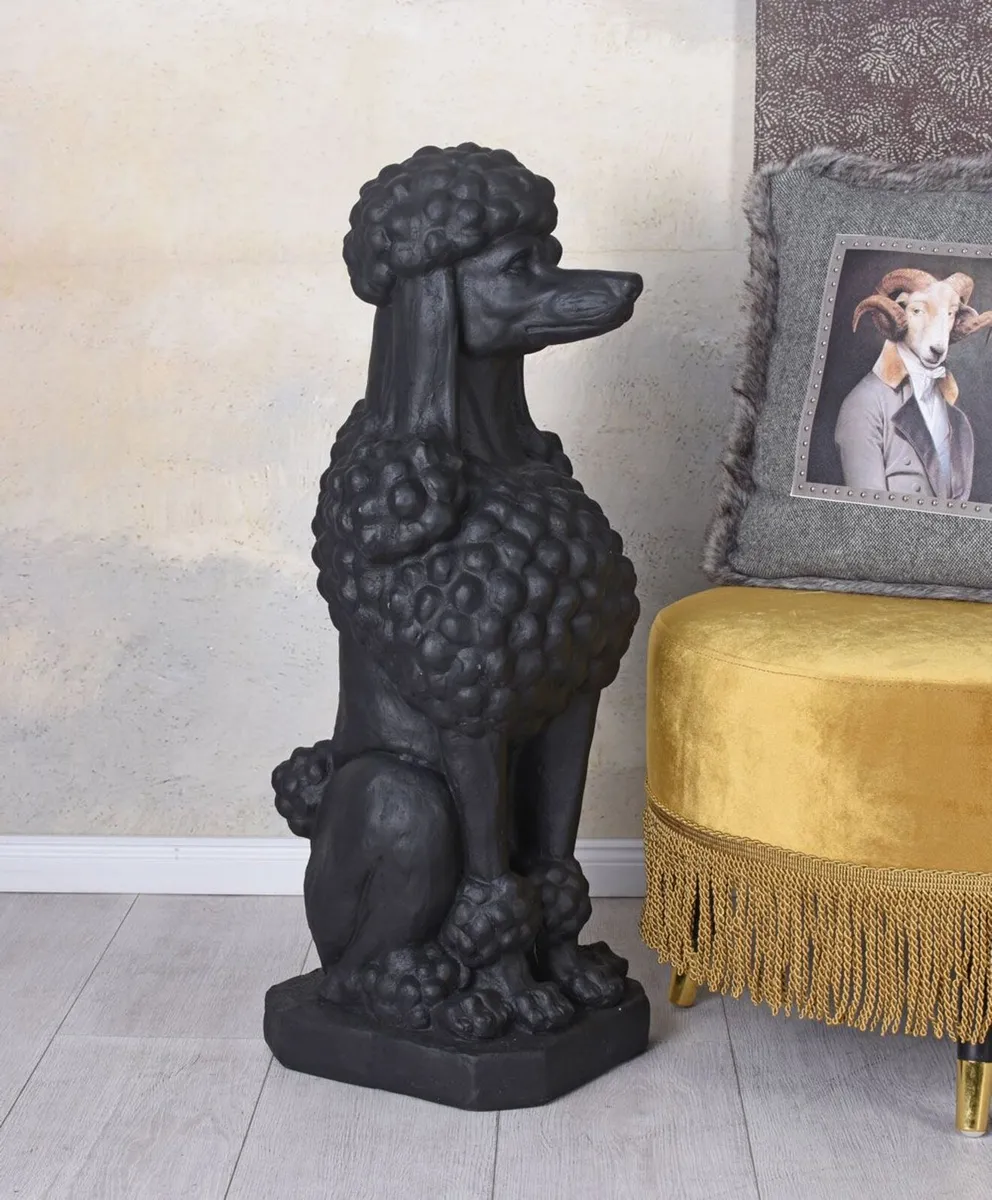 Large Black Poodle Garden Statue 80cm Luxury Dog S - Image 3