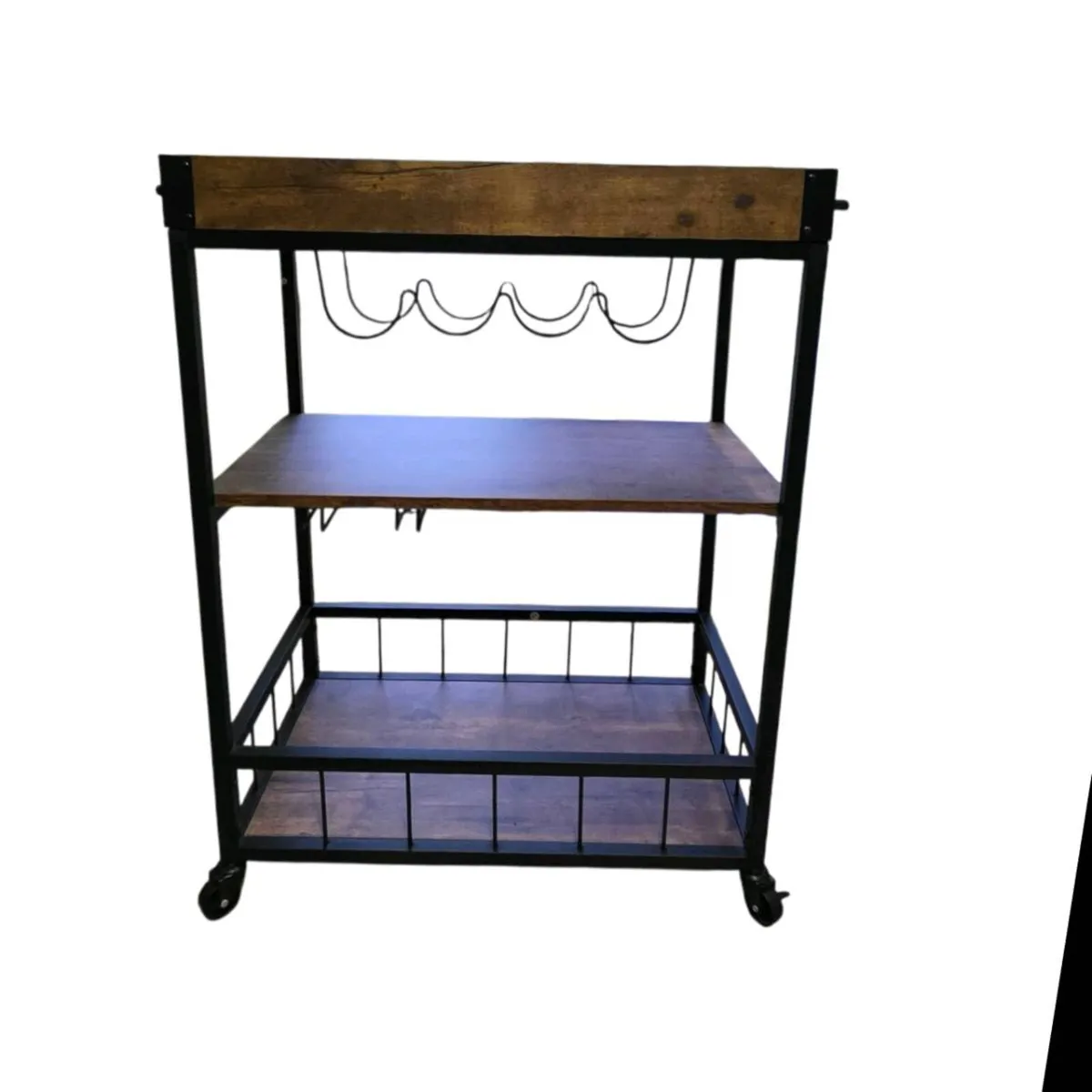 Serving trolley, oak smoke/black - Image 2