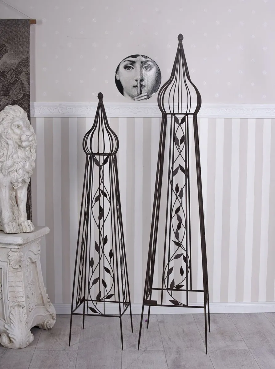 French Style Rose Obelisks Set of 2 - Image 2