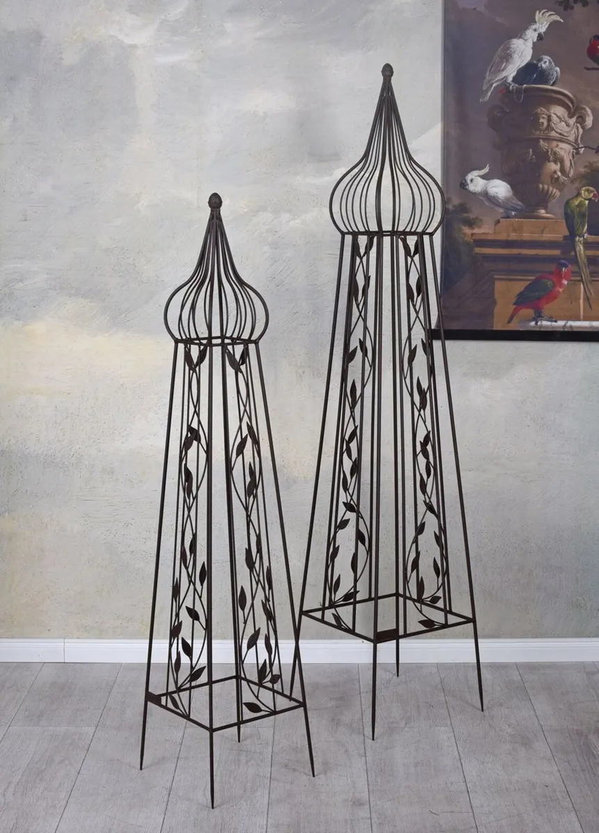 French Style Rose Obelisks Set of 2 - Image 4