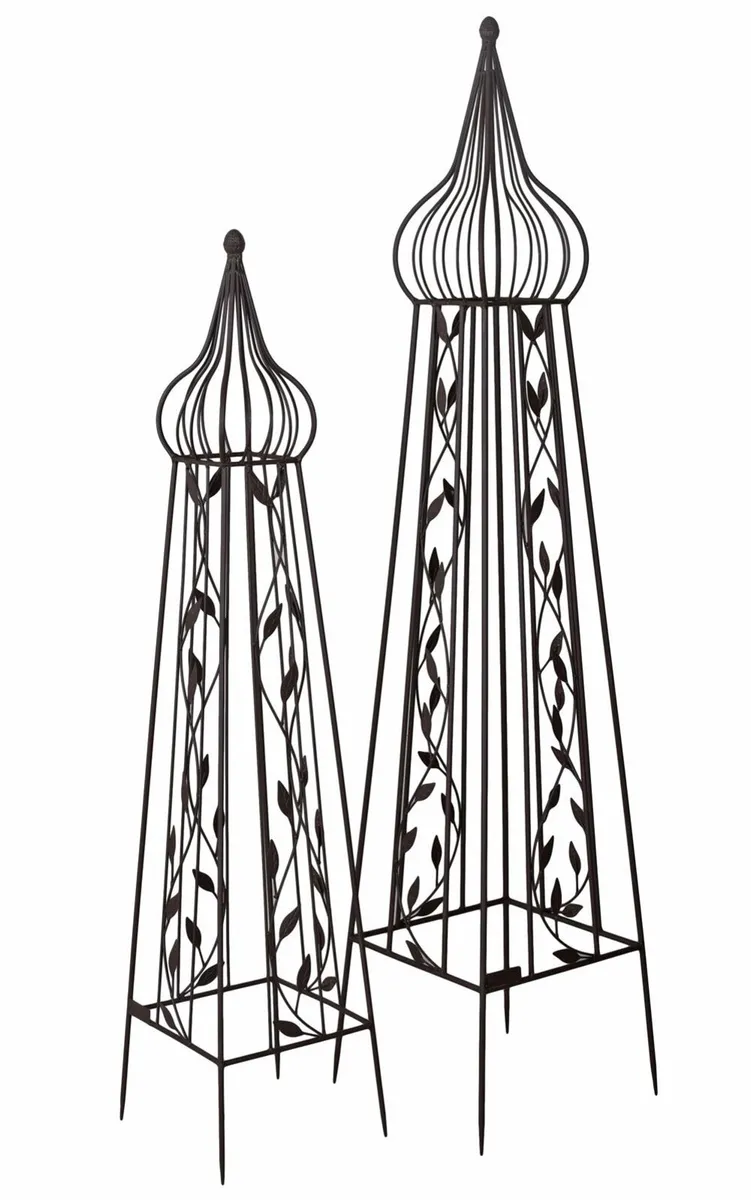 French Style Rose Obelisks Set of 2 - Image 3
