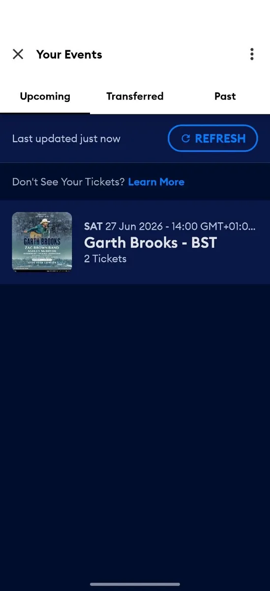 2 x Garth Brooks Concert tickets