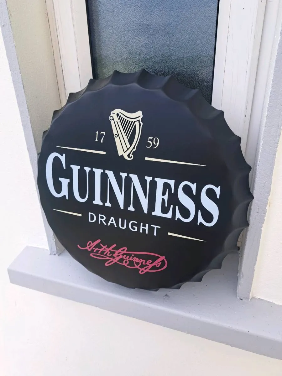Guinness  bottle top metal sign - Image 2