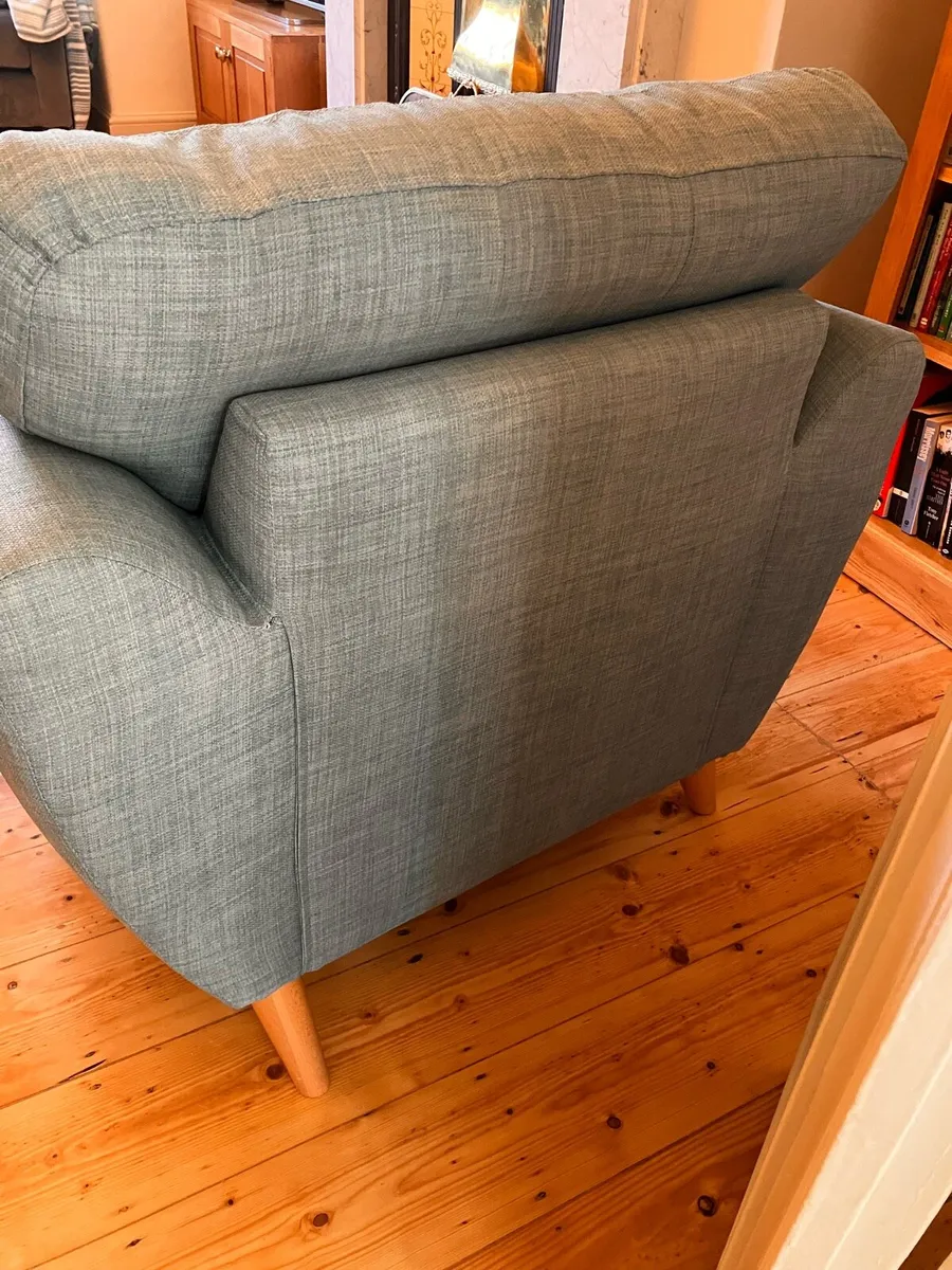Pair of matching teal armchairs - Image 4
