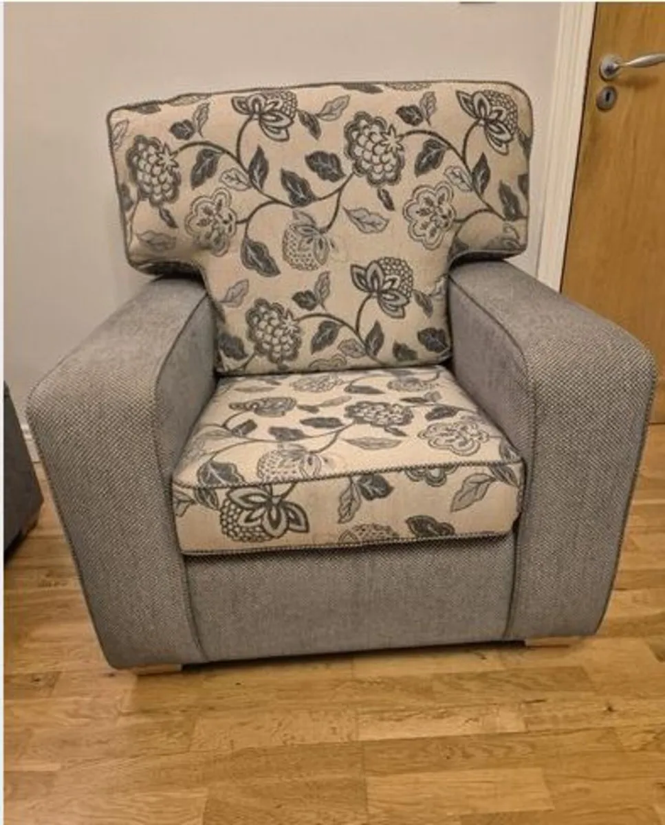 HandMade Large 2 Seater Sofa, Armchair & FootStool - Image 2
