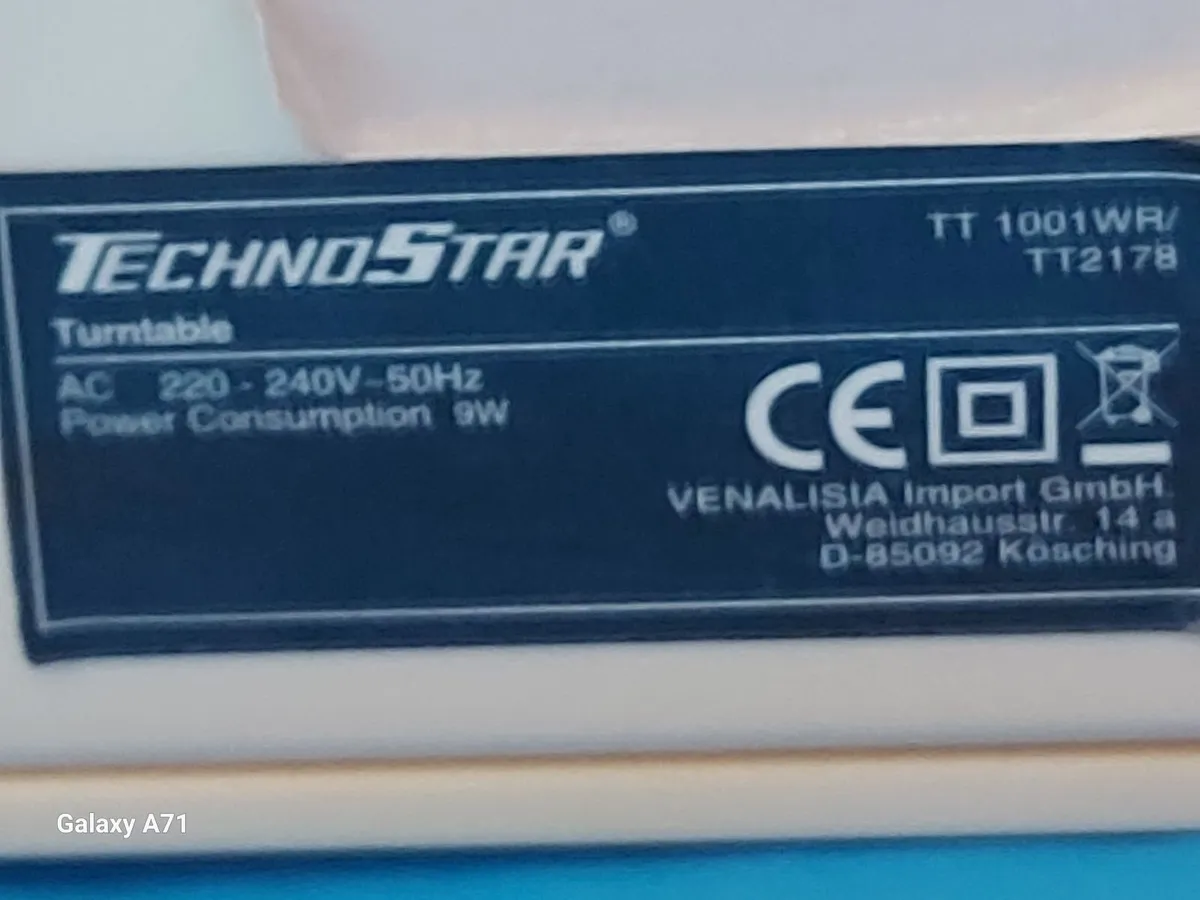 TECHNOSTAR Turntable Model TT217B in excellent con - Image 4