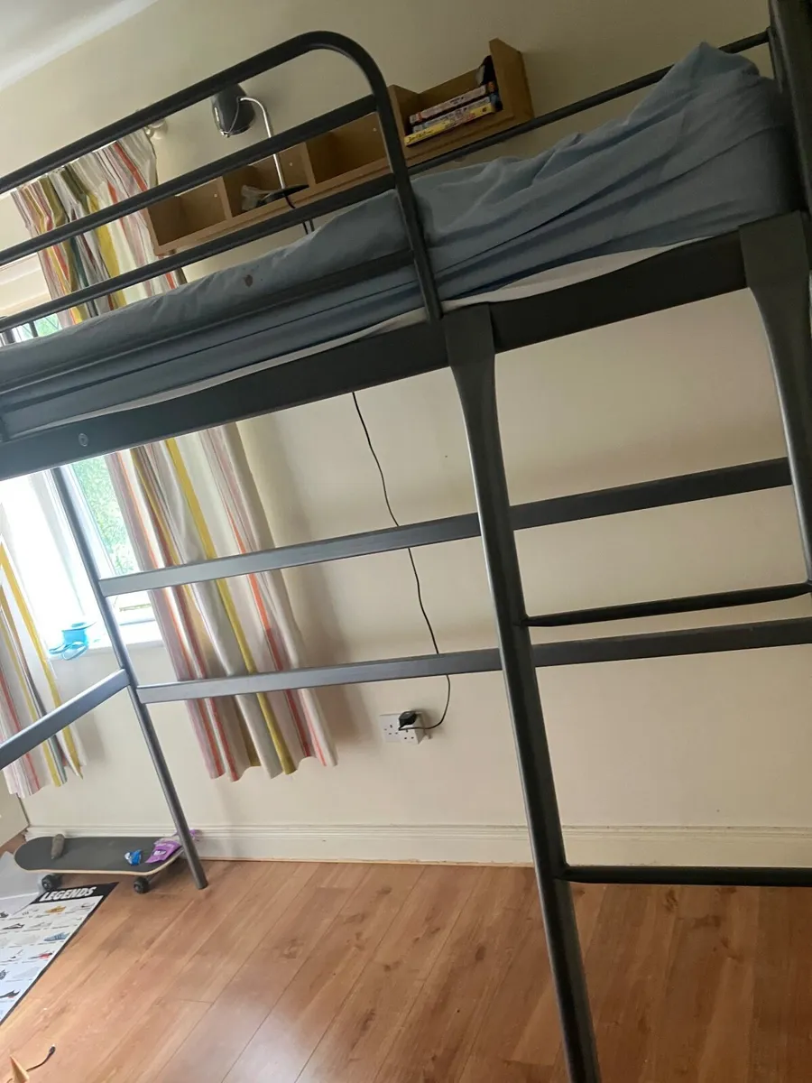 IKEA SVÄRTA Loft Bed – Black Metal Frame - Image 2