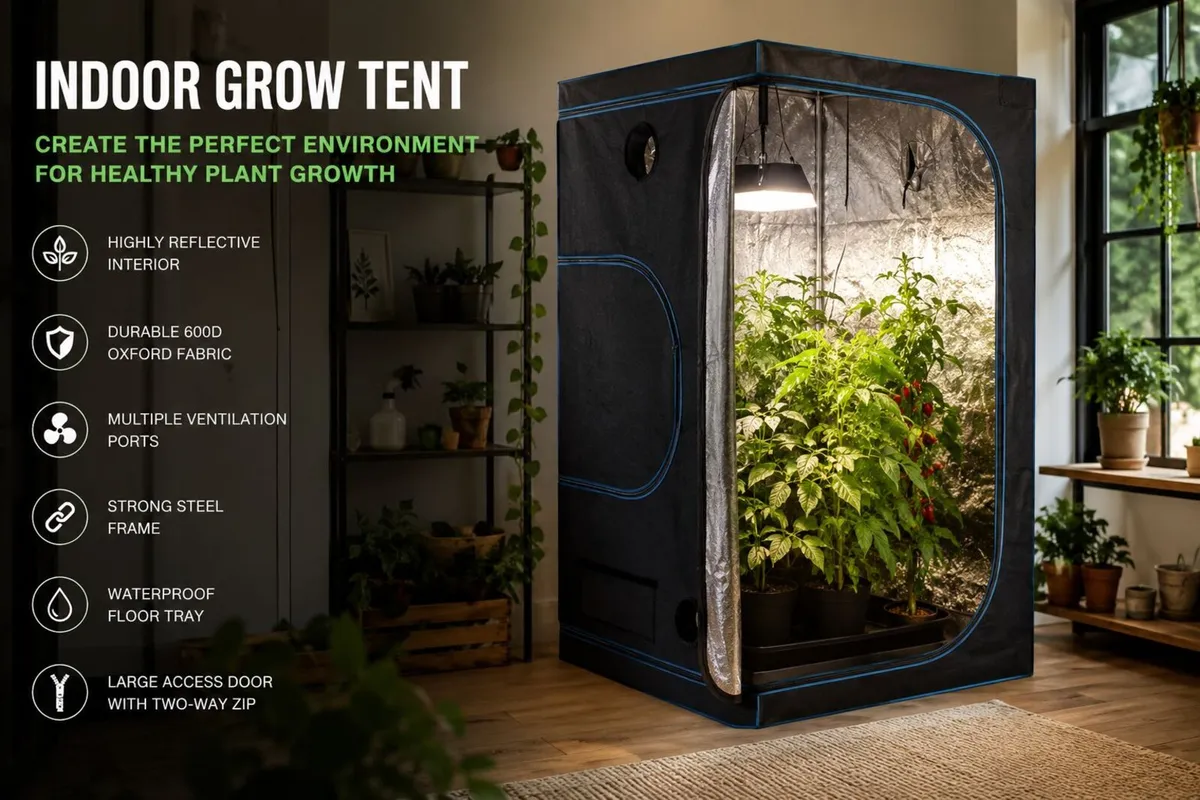 Indoor Grow Tent 100 x 100 x 200 cm – Reflective P - Image 1
