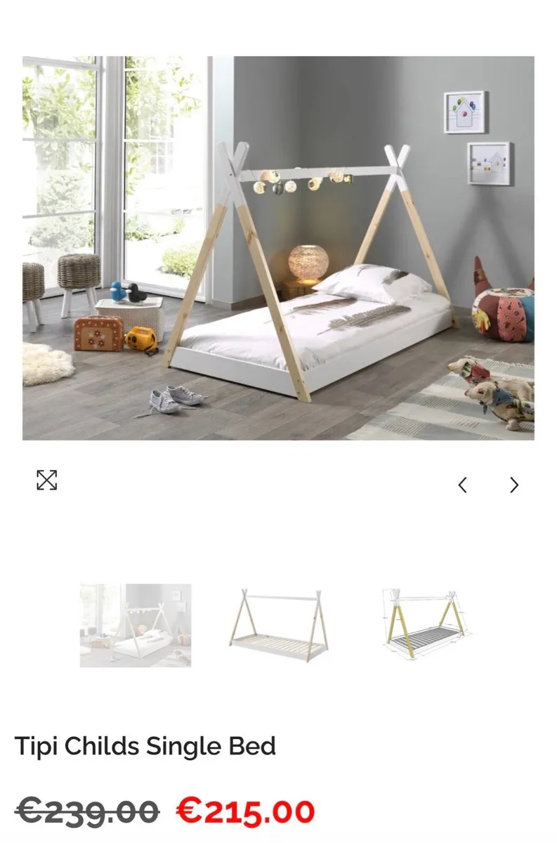 Tee Pee Toddler Floor Bed (Standard Single Size) - Image 1