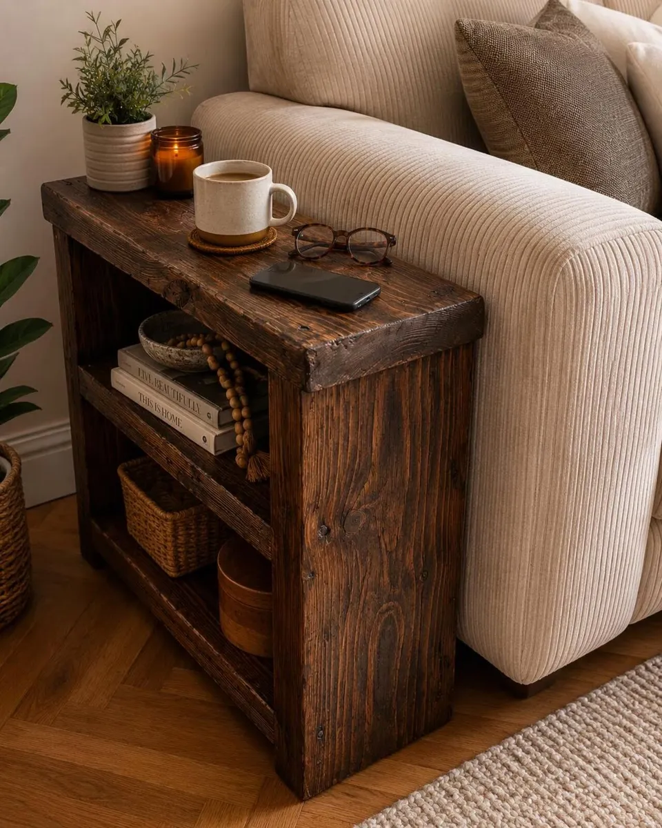 Rustic Chunky Sofa Side/End Table - Image 1