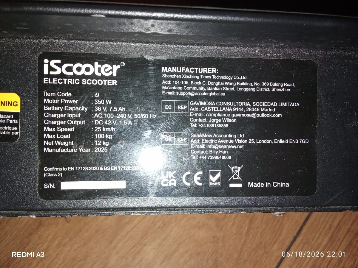 iScooter i9 Electric Scooter - Image 4