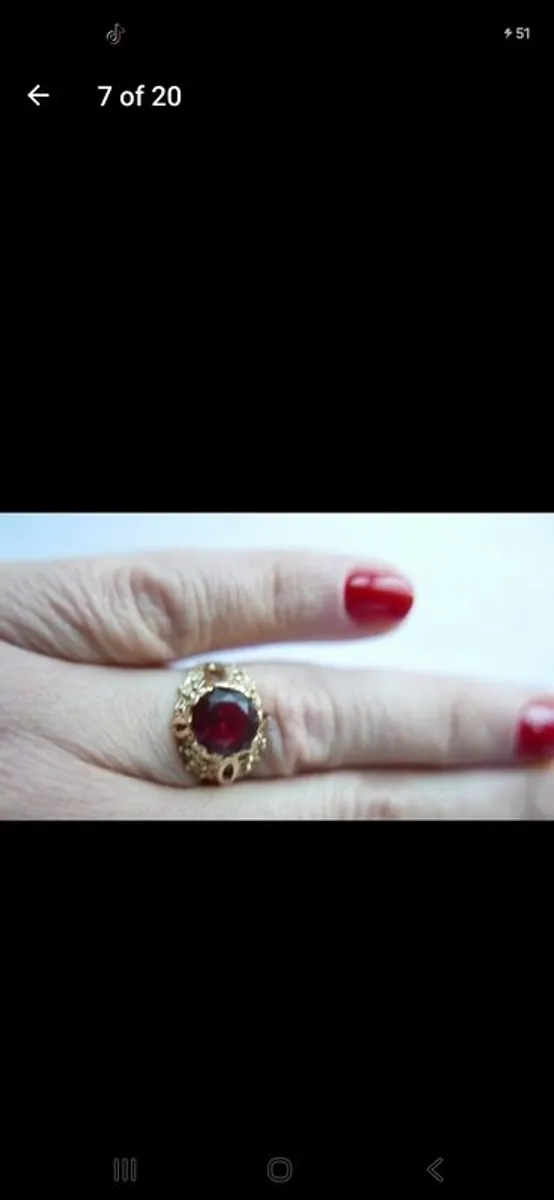 Vintage 9kt yellow gold oriental Ruby ring - Image 3
