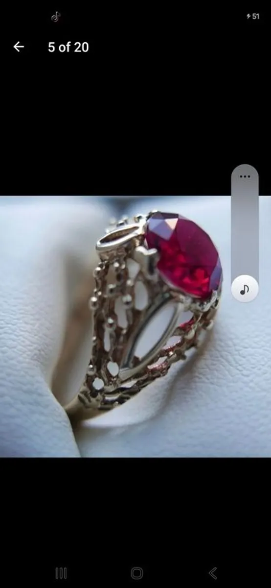 Vintage 9kt yellow gold oriental Ruby ring - Image 2