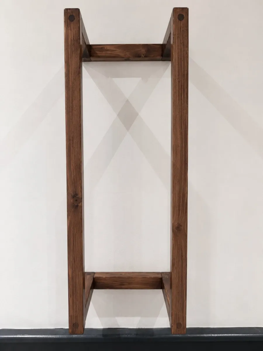 Handmade Wood Towel Rack - Dark Walnut Finish - Image 2