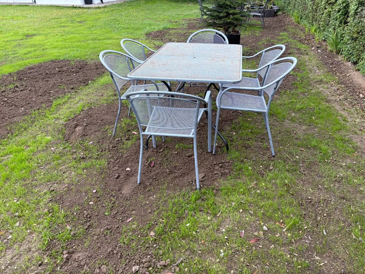 iron table and 6 chairs set garden - Image 2