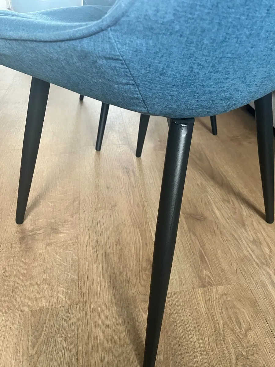 2 Blue upholstered chairs - Image 3
