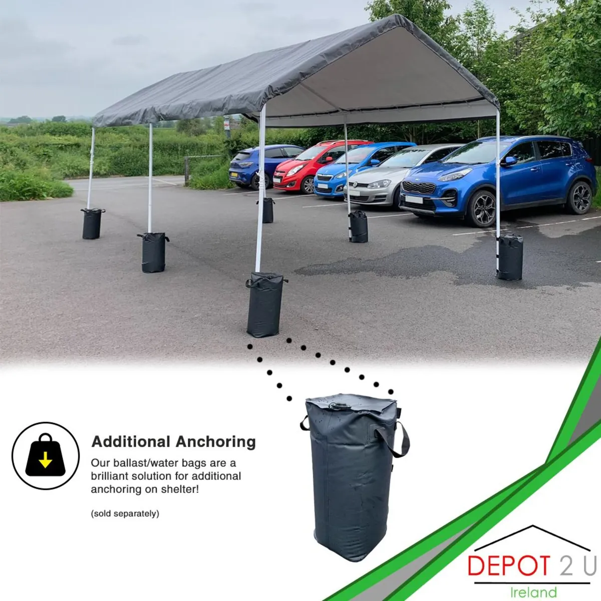 Double Canopy Carport 20 x 18 x 10.8 ft - Image 4