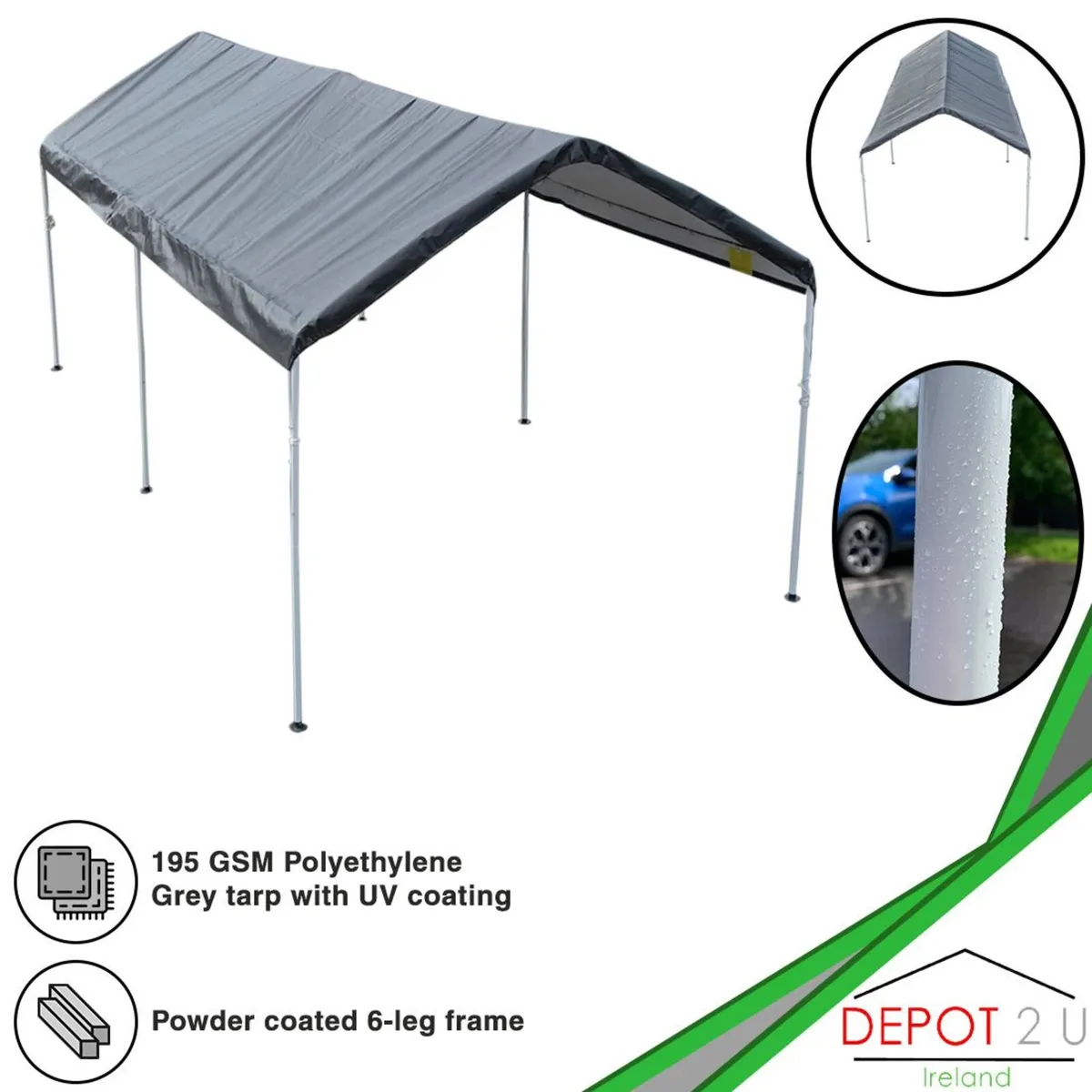 Canopy Carport 20 x 10 x 8.6 ft - Image 3