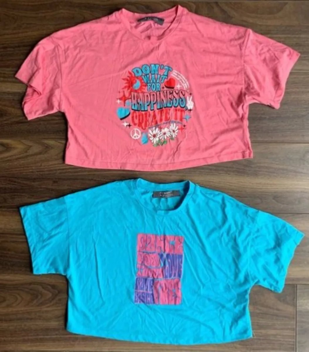 NEW Ladies/Girls Slogan Crop T-shirts: Medium (12)