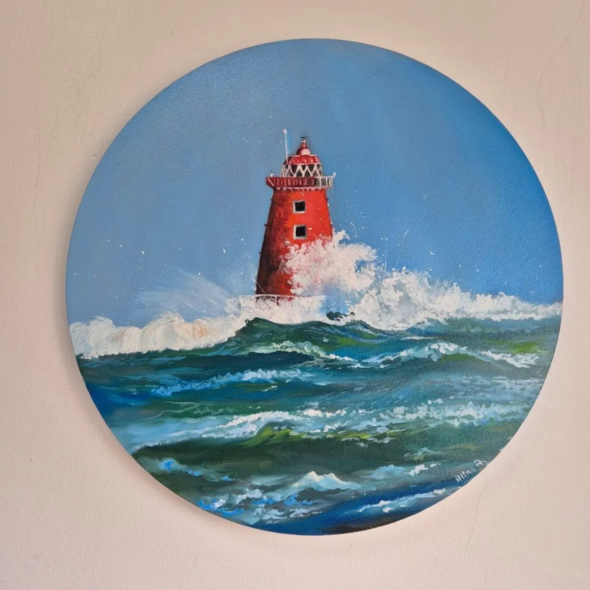Storm Bram at Poolbeg Lighthouse | Oil Painting on - Image 2