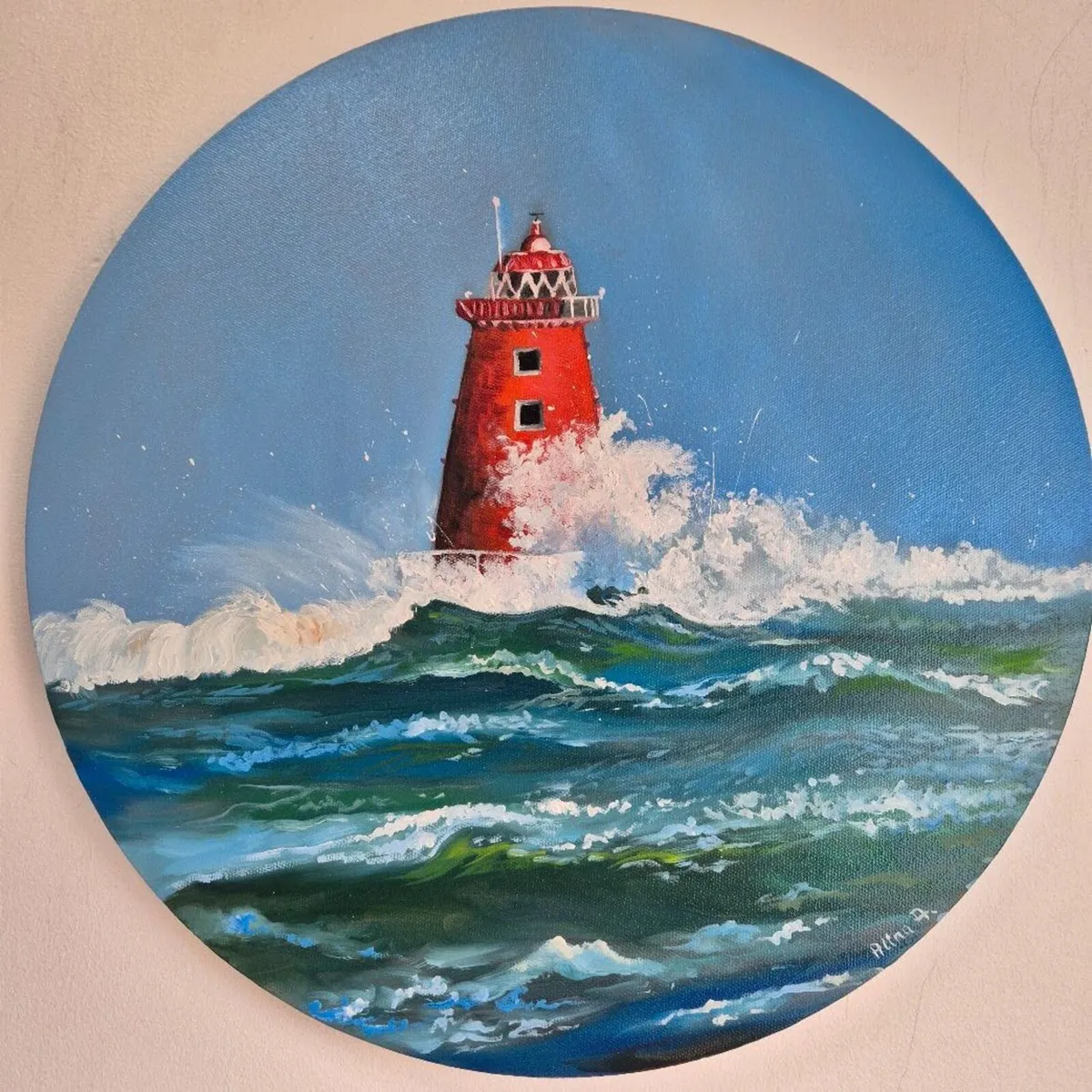Storm Bram at Poolbeg Lighthouse | Oil Painting on - Image 3
