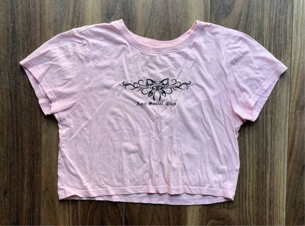 Ladies/Girls Slogan Crop T-shirts: Medium (suit Si