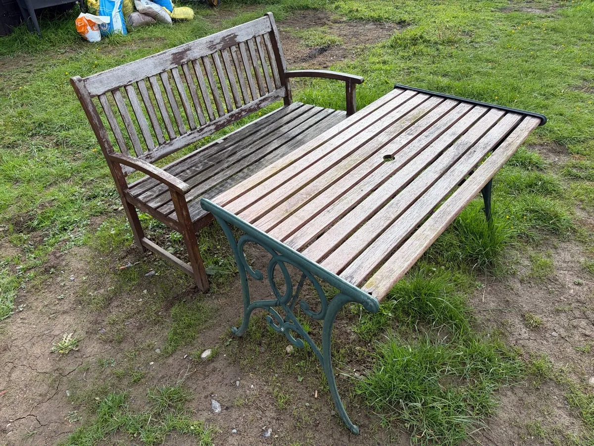 garden bench + table cast iron - Image 2