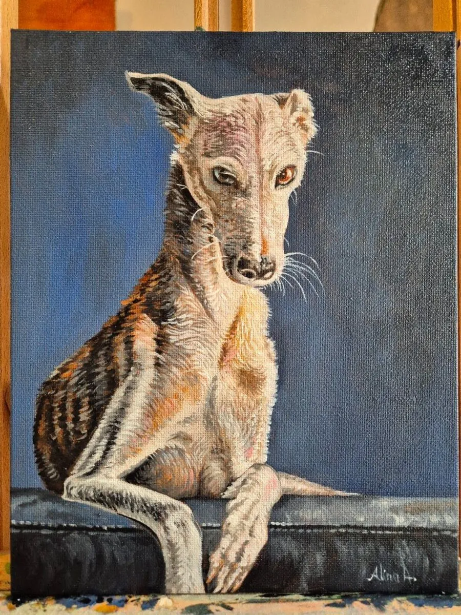 Spanish Greyhound / Galgo Espaniol / oil painting - Image 3