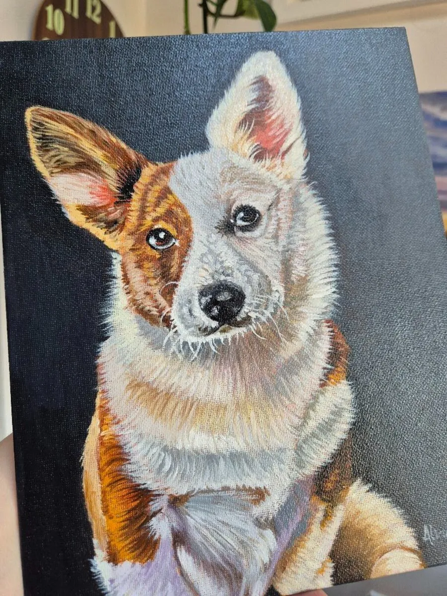 Corgi | Original oil painting on canvas panel - Image 4