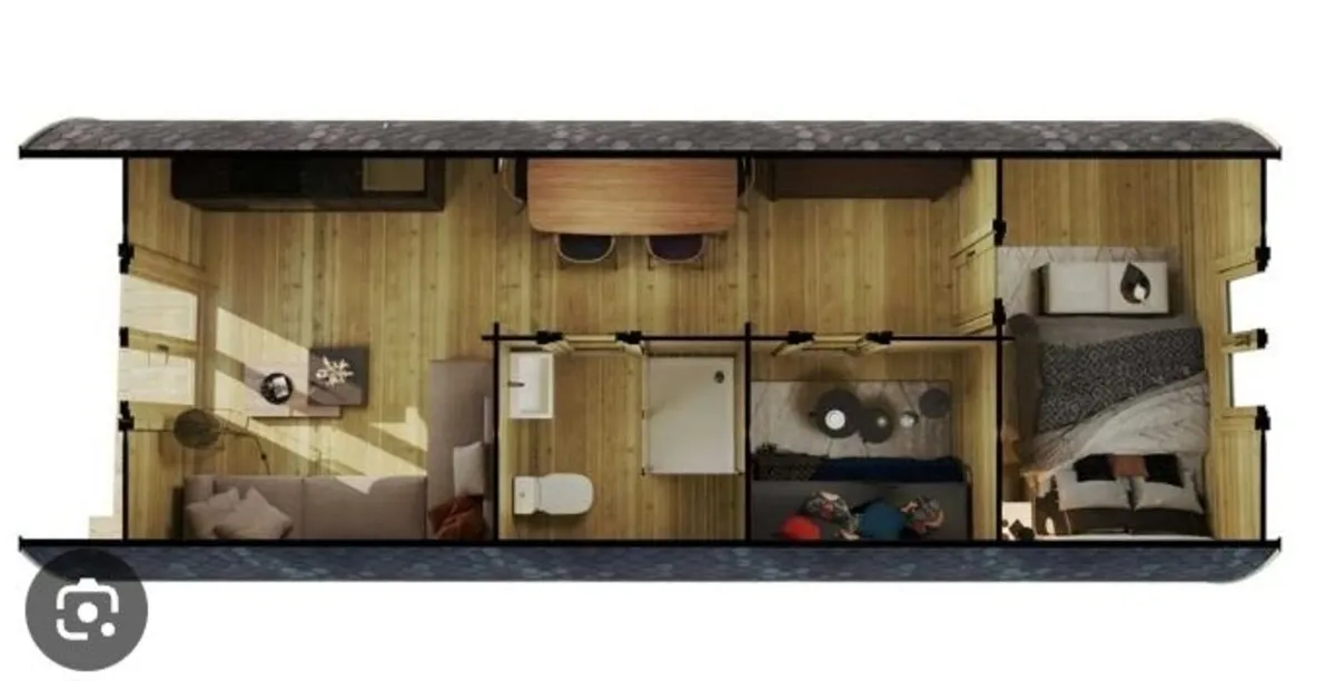 Used Prefabricated Prefab Home 2 Storey Log Cabin. - Image 2