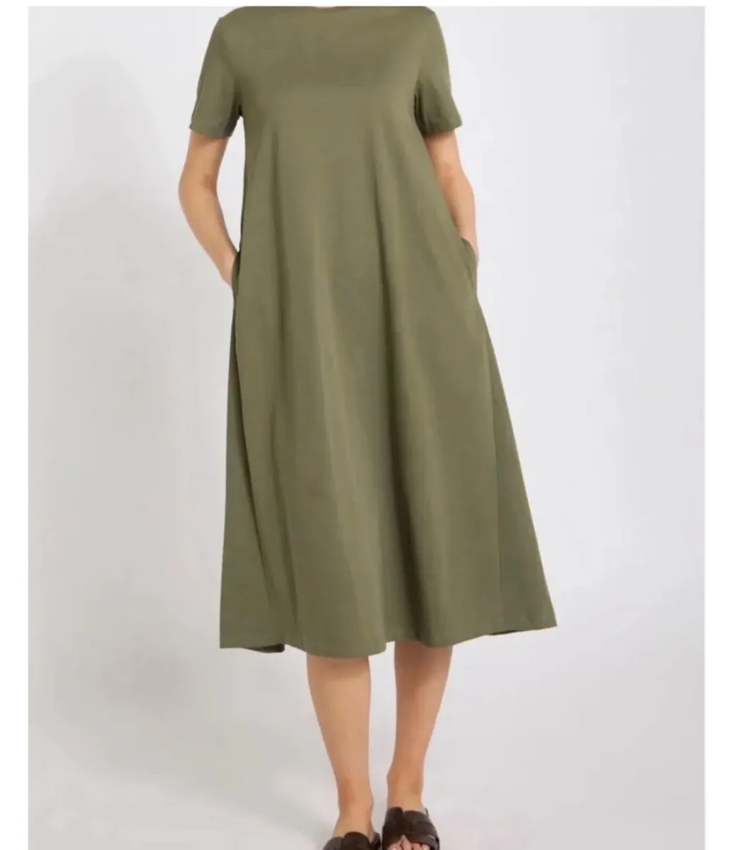 NEW khaki t-shirt oversized dress features short s - Image 1
