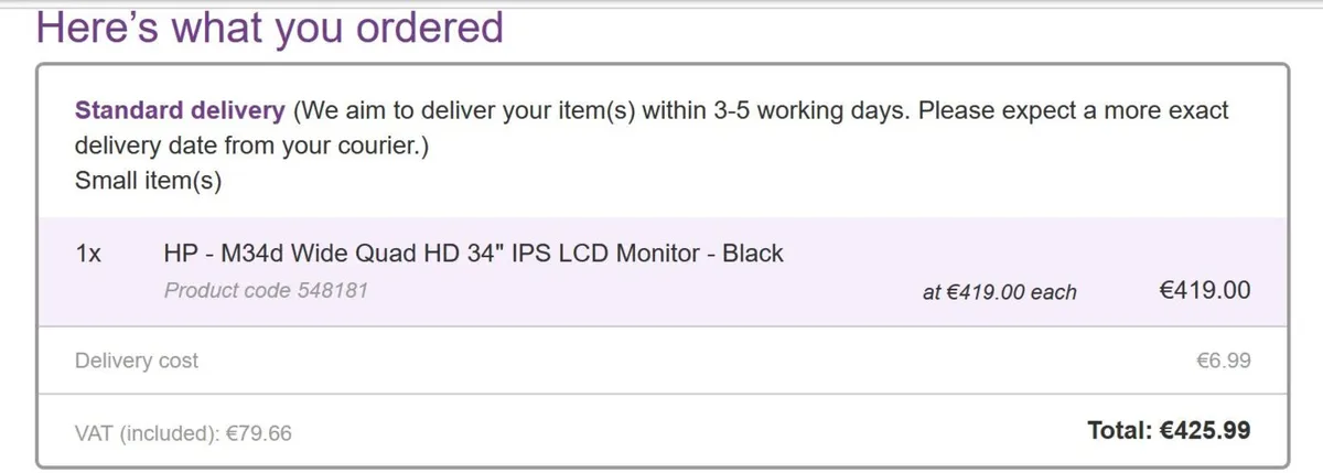 HP Curved Monitor - M34d Wide Quad HD 34" IPS LCD - Image 2
