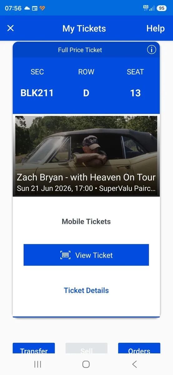 Zach Bryan Premium Seated Ticket - Image 1
